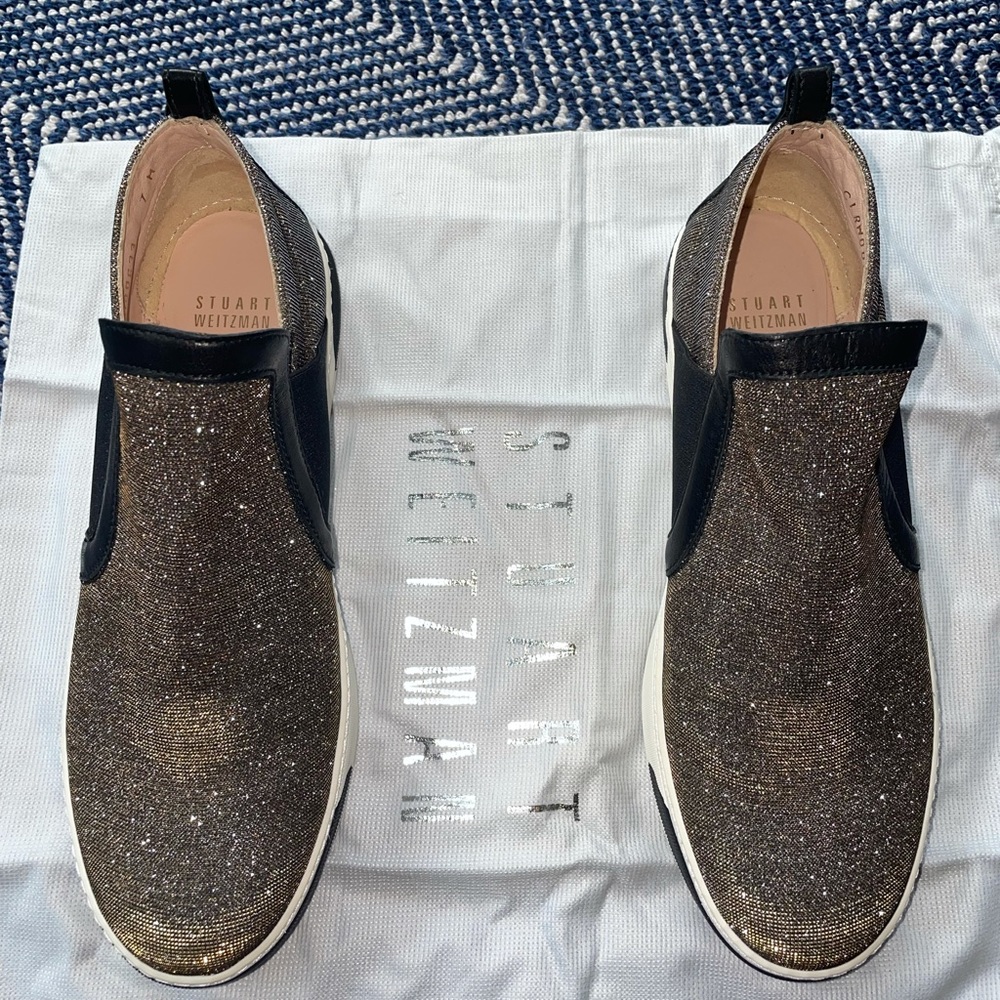 Stuart Weitzman Metallic slip-on sneakers